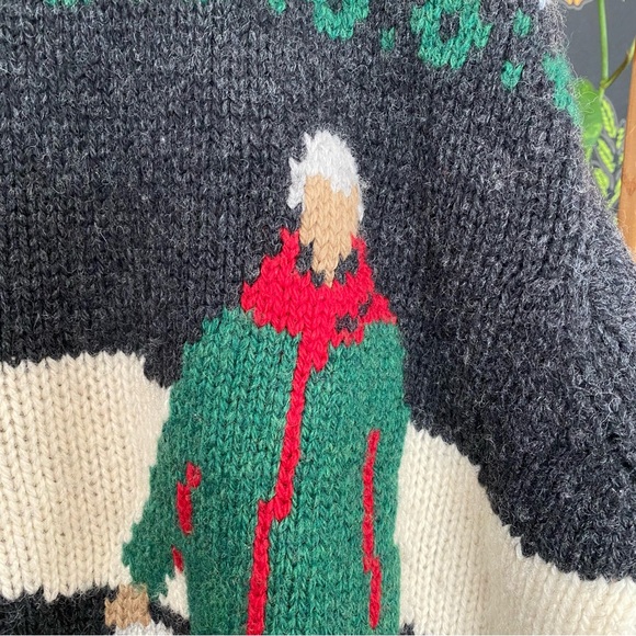 Vintage United Colors of Benetton Shetland Wool Scandi Fair Isle Sweater L - Picture 10 of 16
